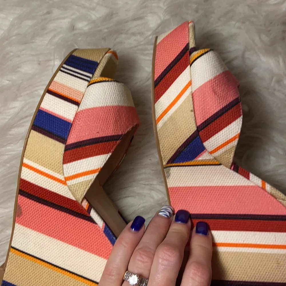 Kate Spade striped Dellie platform wedge sandals